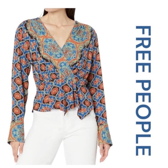 FREE PEOPLE Falling For You Blouse, Asymmetrical Hem, Size SP. - Picture 1 of 16